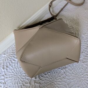 Real Leather Puzzle Mini Fold Tote